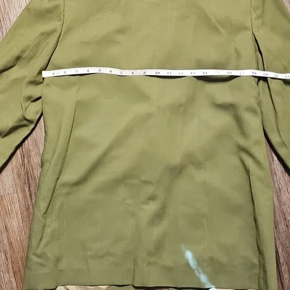 Womens Requirements Chartreuse Linen Blazer Sz 10 - Picture 6 of 8